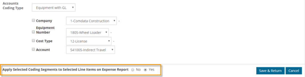 Edit Account Codes – Expense Track Help