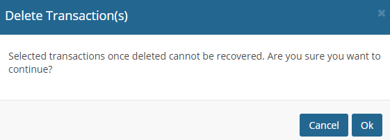 delete transaction window