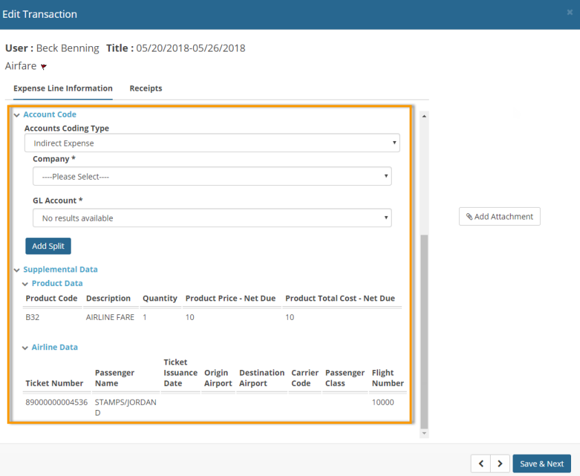 edit transaction window accounts coding