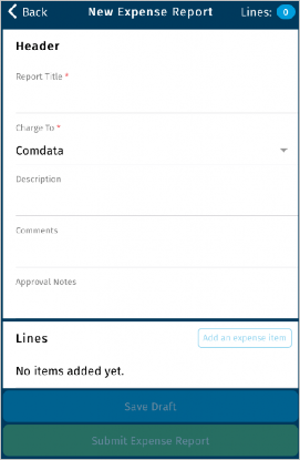 New Expense Report New Expense Report