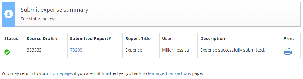 transaction submitted success