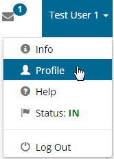 username drop-down profile