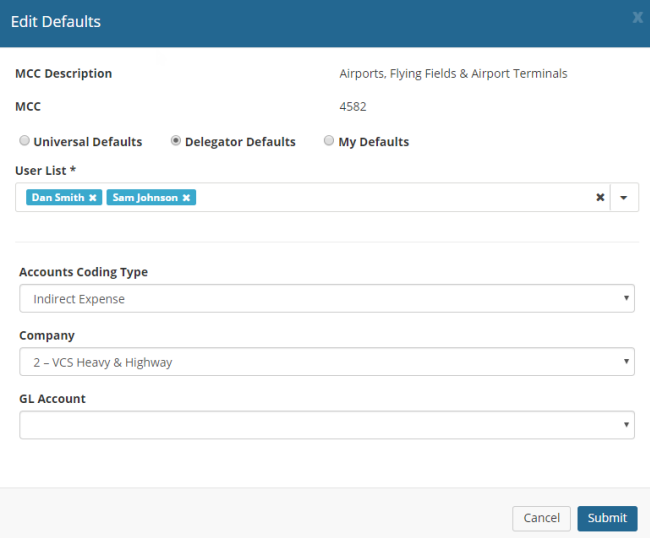 users added from delegator defaults list